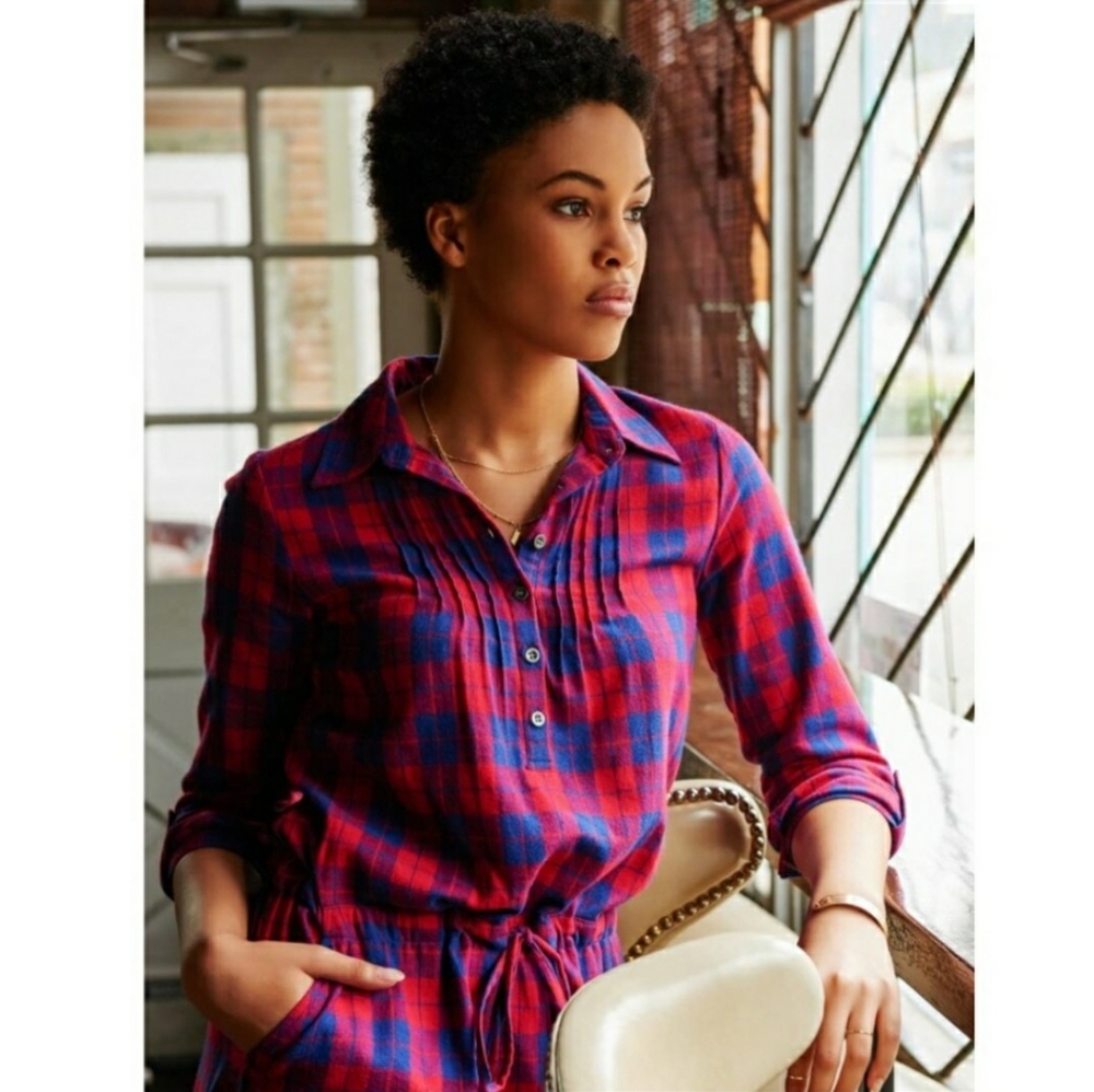 Francesca's Alya Rebecca Plaid Shirtdress